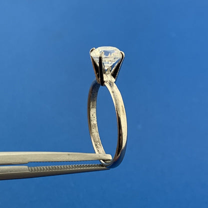 Designer LIND Sterling Silver White Amethyst Solitaire February Occasion Ring