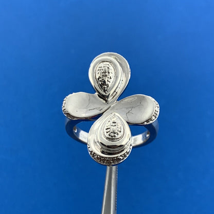 Designer 925 Sterling Silver Modernist Cross Polished Textured Statement Ring