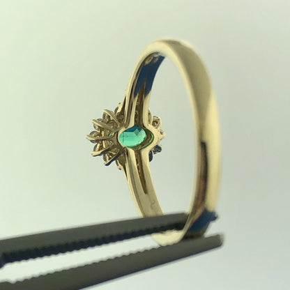 ANGARA 14K Yellow Gold Oval Emerald Diamond Halo Princess Diana Inspired Ring