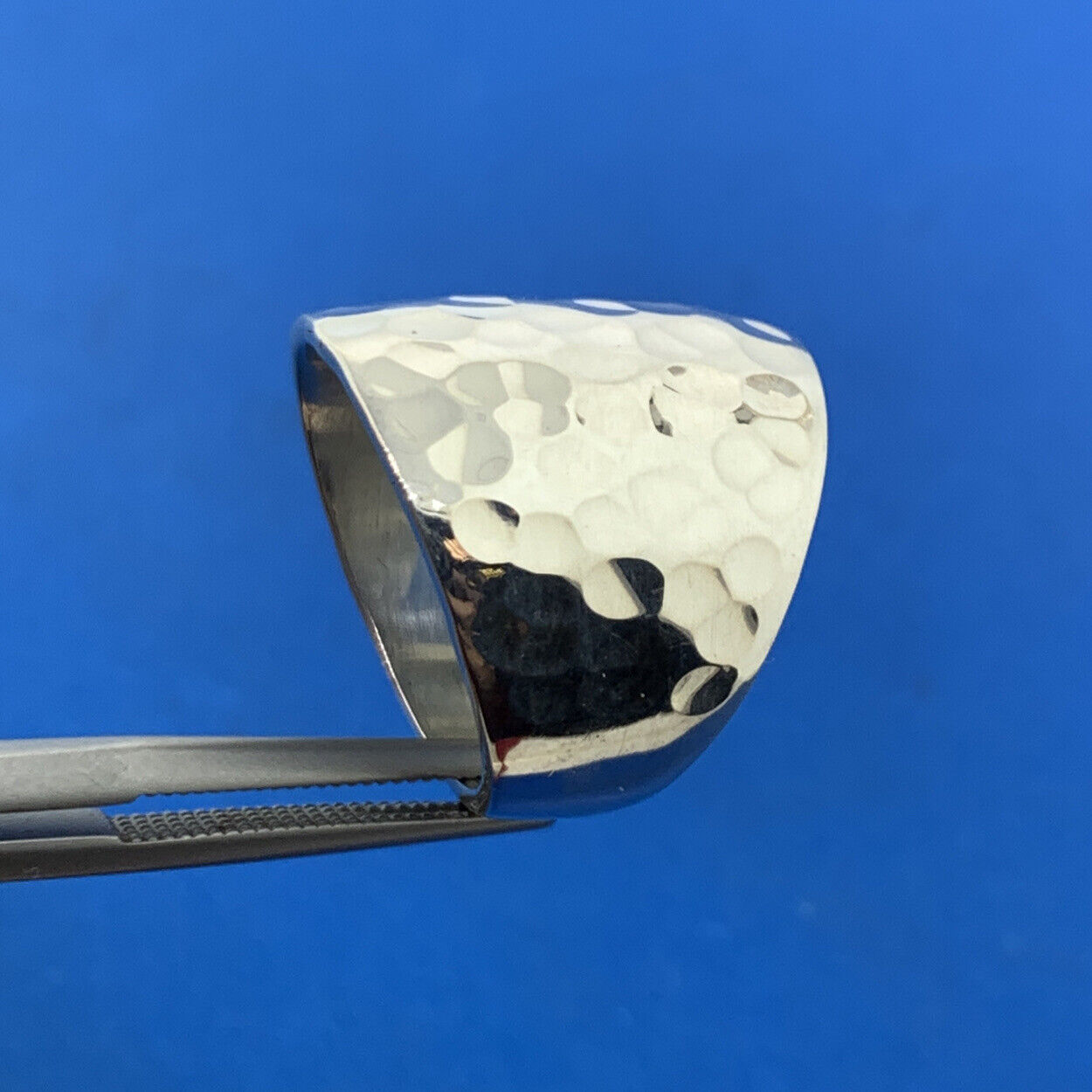 Designer Mexico 925 Sterling Silver Hammered Wide Cigar Band Finger Ring