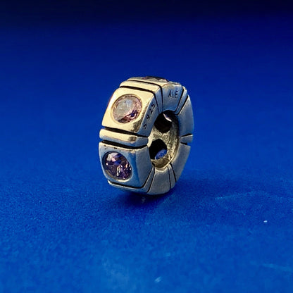 Authentic Pandora Sterling Silver 925 Pink CZ Trinity Spacer Charm #790368PCZ RT