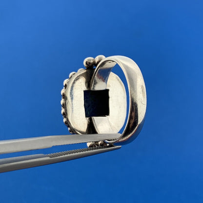 Designer D Paulus Sterling Silver 925 Lapis Malachite Statement Cocktail Ring