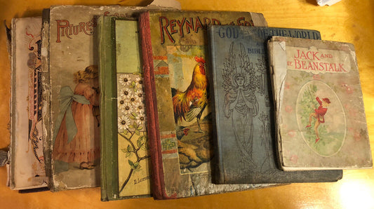 1882-early 1900's Lot of Six Antique Children Books As Is