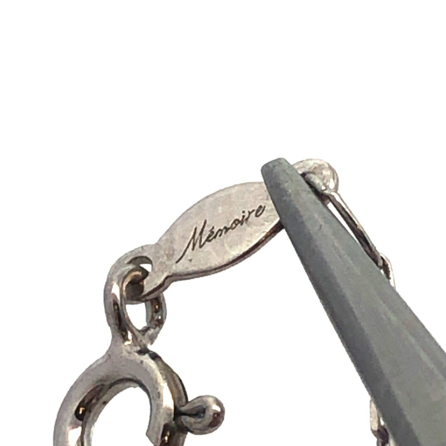 Designer Memoire 925 Sterling Silver Round Diamond Modernist Oval Necklace