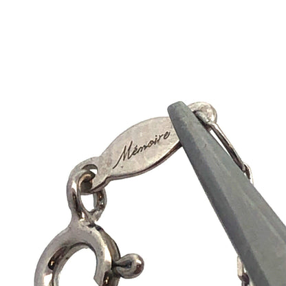 Designer Memoire 925 Sterling Silver Round Diamond Modernist Oval Necklace