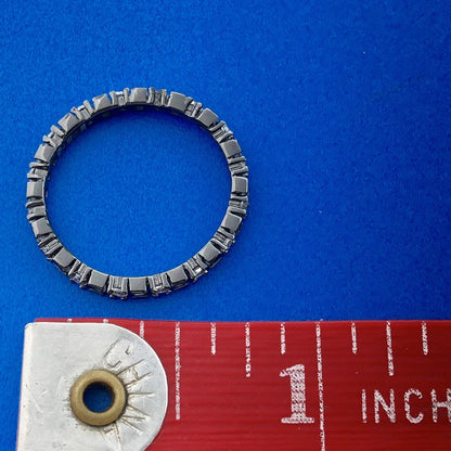 Designer YGI 925 Sterling Silver Cubic Zirconia Antiqued Eternity Band Ring