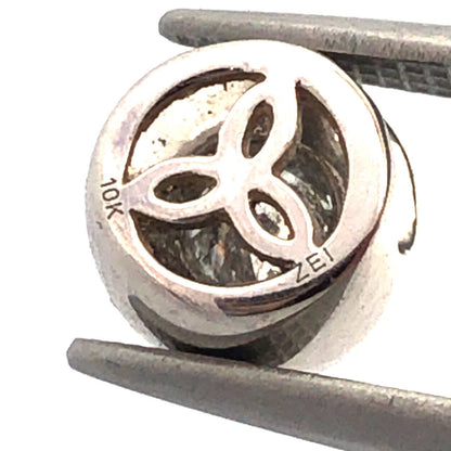 Designer ZEI 10K White Gold Diamond Solitaire Slide Charm Pendant