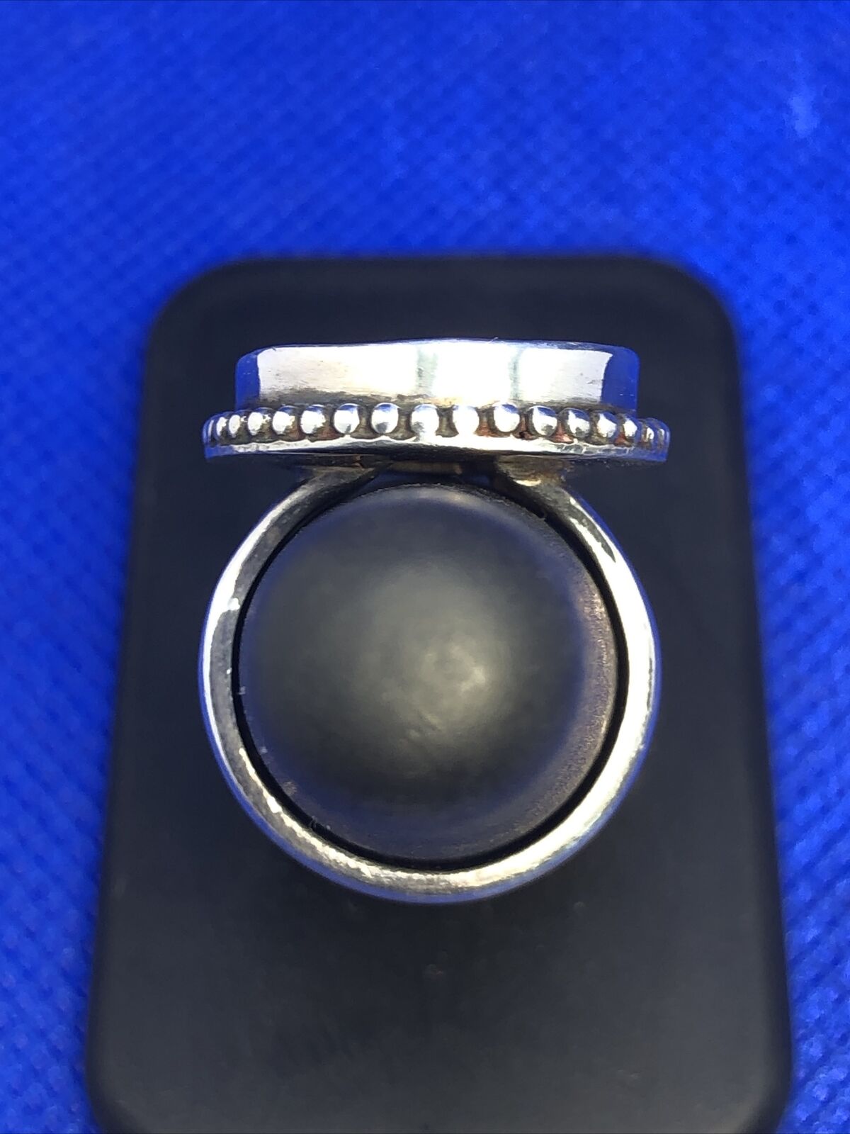 Vintage Ammonite 925 Sterling Silver Shell Fossil Size 5.5 Statement Ring