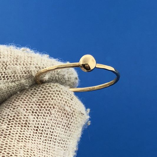 Gorgeous 14k Yellow Gold Sphere Bead Precious Small Ring Size 6.5