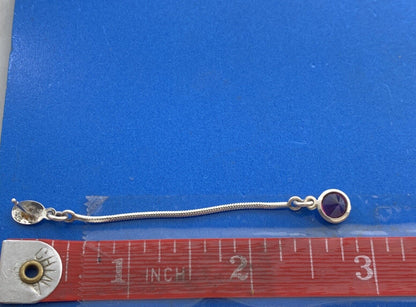 Italy Purple Amethyst 925 Sterling Silver Box Chain Dangle Stud Earrings