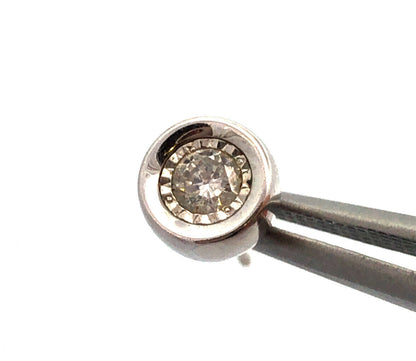 Designer ZEI 10K White Gold Diamond Classic Stud Earrings