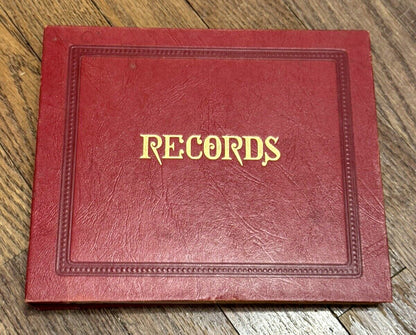 1960's Red Leather RECORDS Book Containing Ten 45 Mixed Artists Vinyl Lot