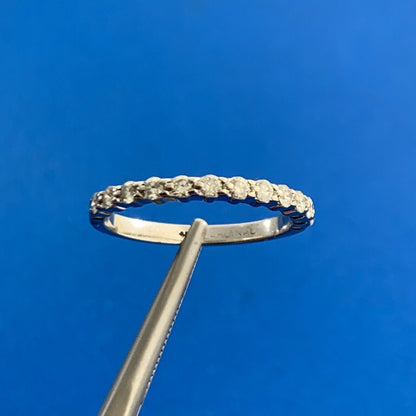 Designer 14K White Gold Round Diamond Stackable Wedding Band Ring