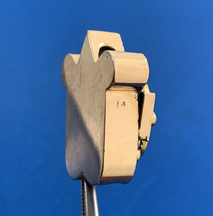 Vintage 14K Yellow Gold Seed Pearl Black Enamel Statement Slide Bracelet Charm