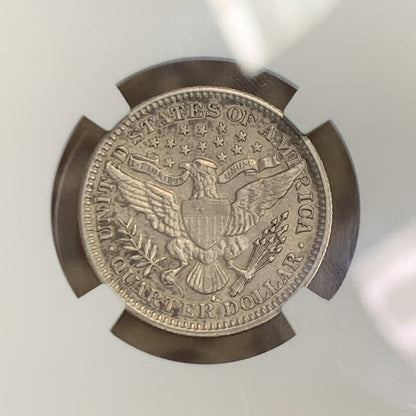 1907 O New Orleans 25c Barber Quarter 90% Silver Au Details NGC Cleaned Coin