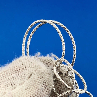 Designer MM Italy Sterling Silver Diamond Cut Interlocking Circle Link Bracelet