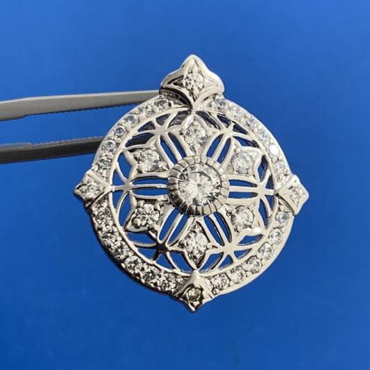 Designer Sterling Silver Cubic Zirconia CZ Infinity Eternity Statement Pendant