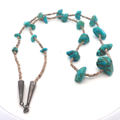 Vintage Native American 925 Sterling Silver Old Pawn Statement Beaded Necklace