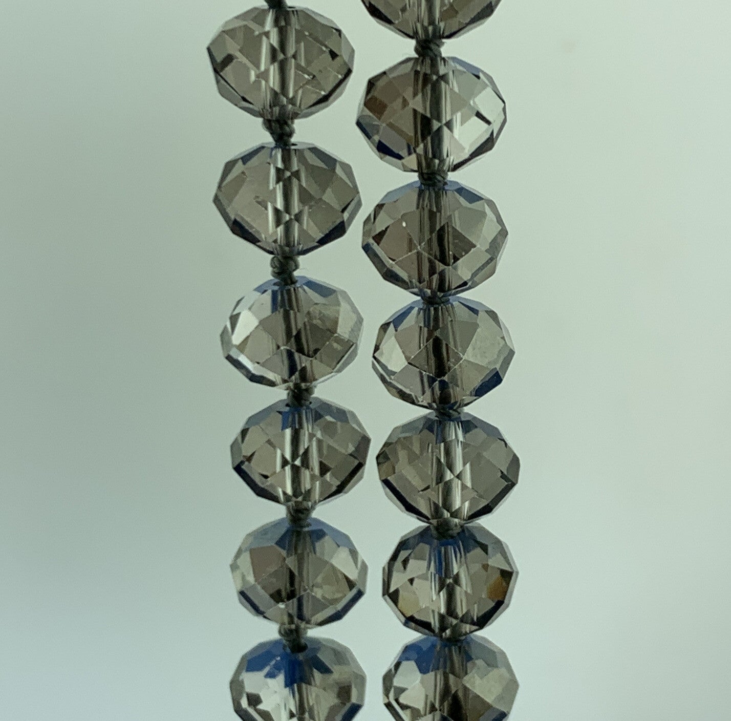 Vintage Silver Tone Roaring 20's Silver Faceted Crystal Layered Flapper Necklace