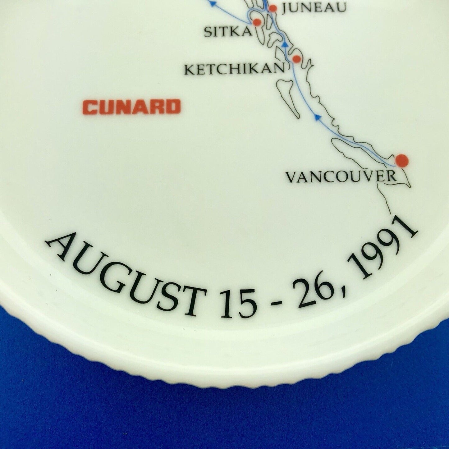 August 15-26, 1991 Cunard Sagafjord Alaskan Cruise Rosenthal Germany Nut Dish