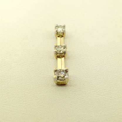 14K Yellow Gold Diamond Infinity Eternity Bridal Anniversary Bar Drop Pendant