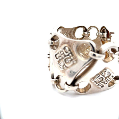 Designer 925 Sterling Silver llamas Panel Cuff Bracelet