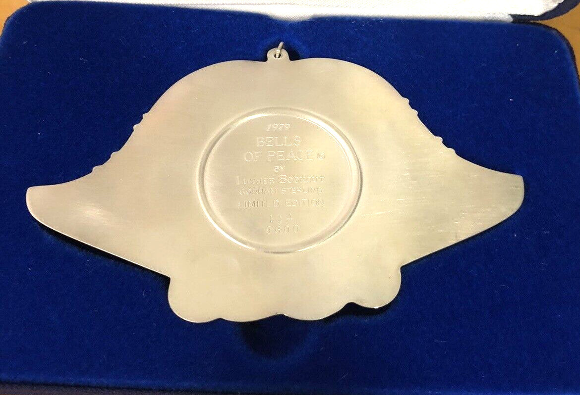 1979 Gorham Luther Bookout 925 Sterling Silver Bells Of Peace Limited Ornament