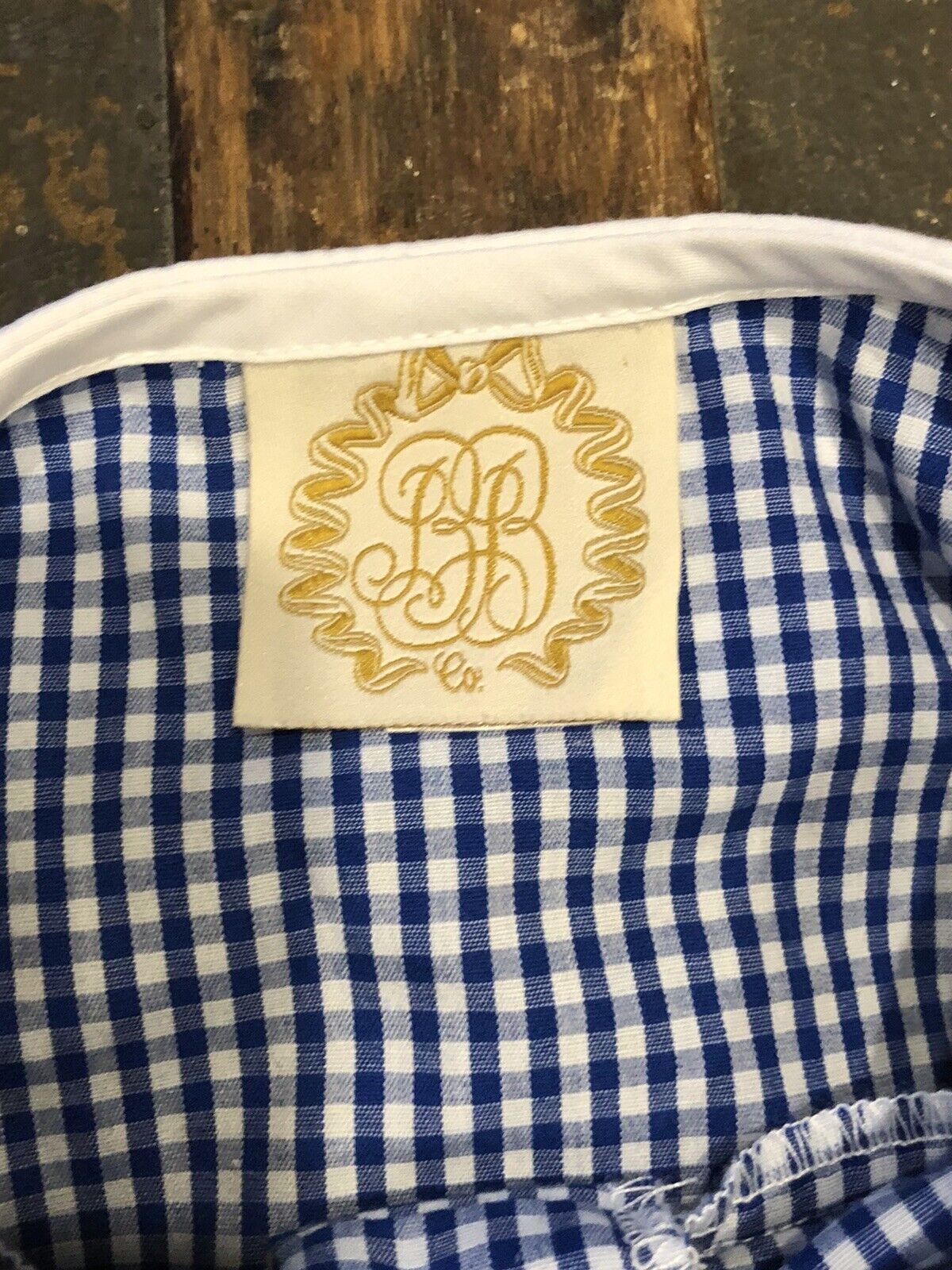 The Beaufort Bonnet Company Blue White Gingham Checkered Girl's Size 7 Dress