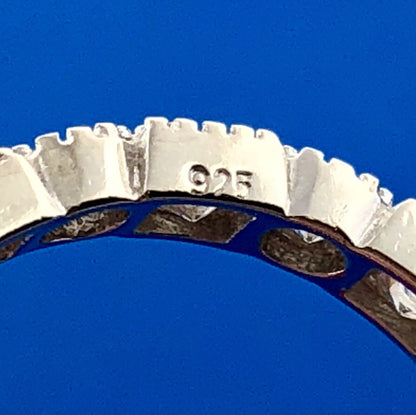 Gorgeous 925 Sterling Silver Cubic Zirconia CZ Infinity Anniversary Band Ring