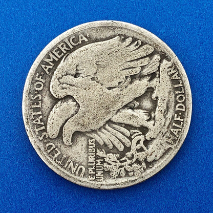 1917 S Reverse Silver Walking Liberty Half Dollar 50c Better Key San Fran Coin