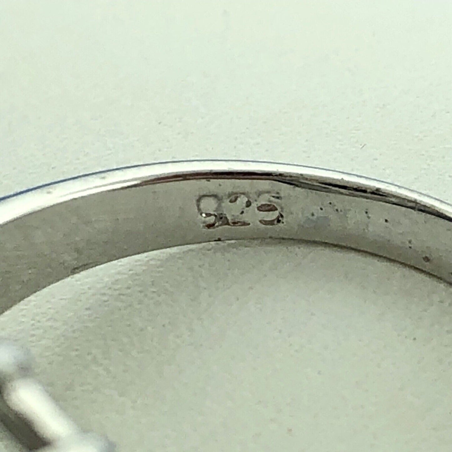 Sterling Silver 925 Blue White Cubic Zirconia CZ Statement Fashion Cocktail Ring