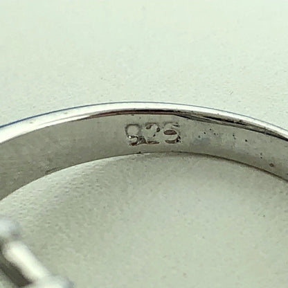 Sterling Silver 925 Blue White Cubic Zirconia CZ Statement Fashion Cocktail Ring