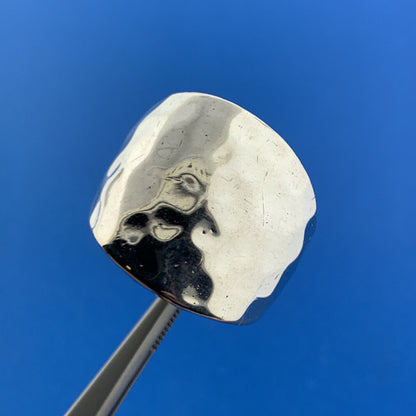 Modernist Mexico 925 Sterling Silver Hammered Statement Tapered Cigar Band Ring