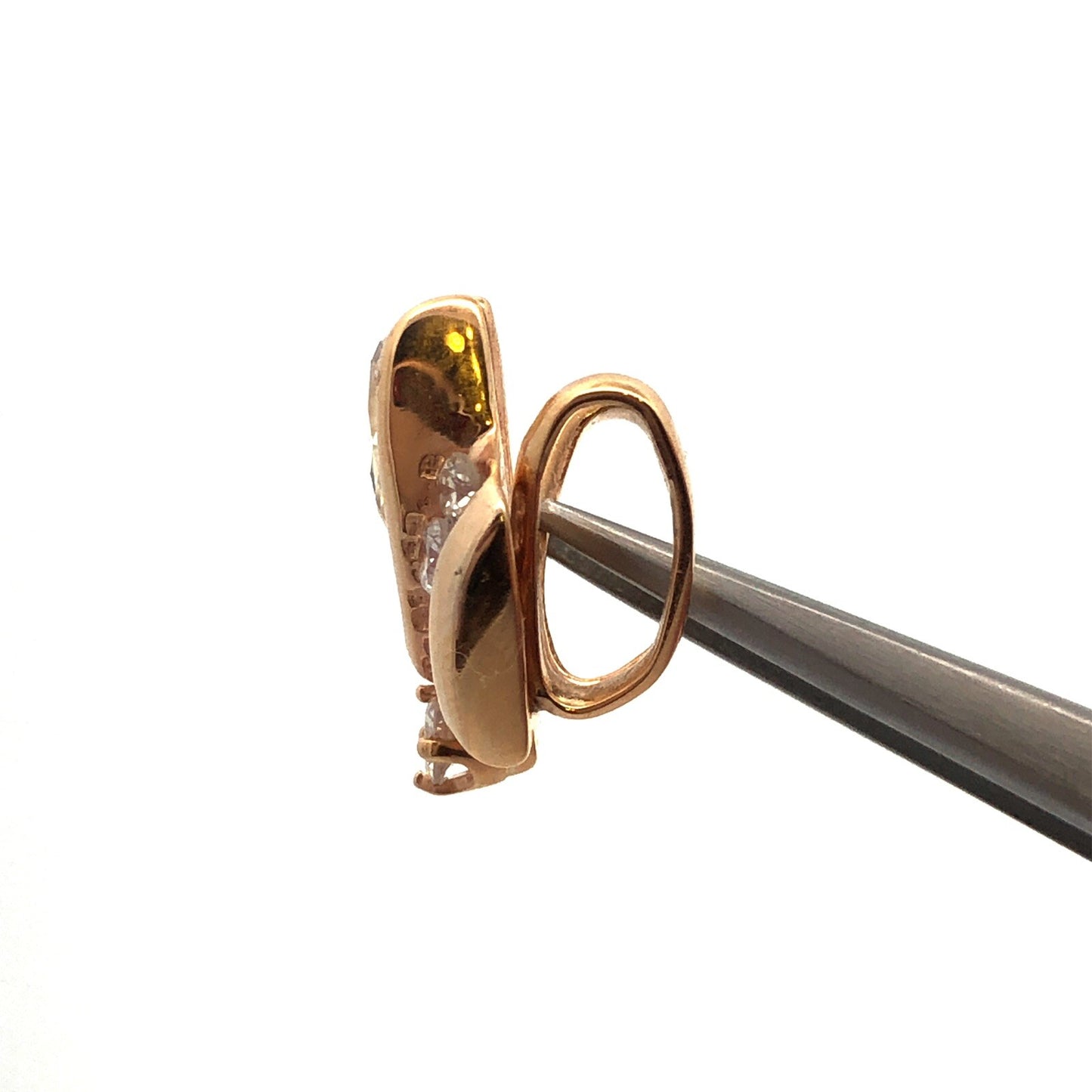 Designer 14K Yellow Gold Pear Diamond Round Diamond Accented Statement Pendant