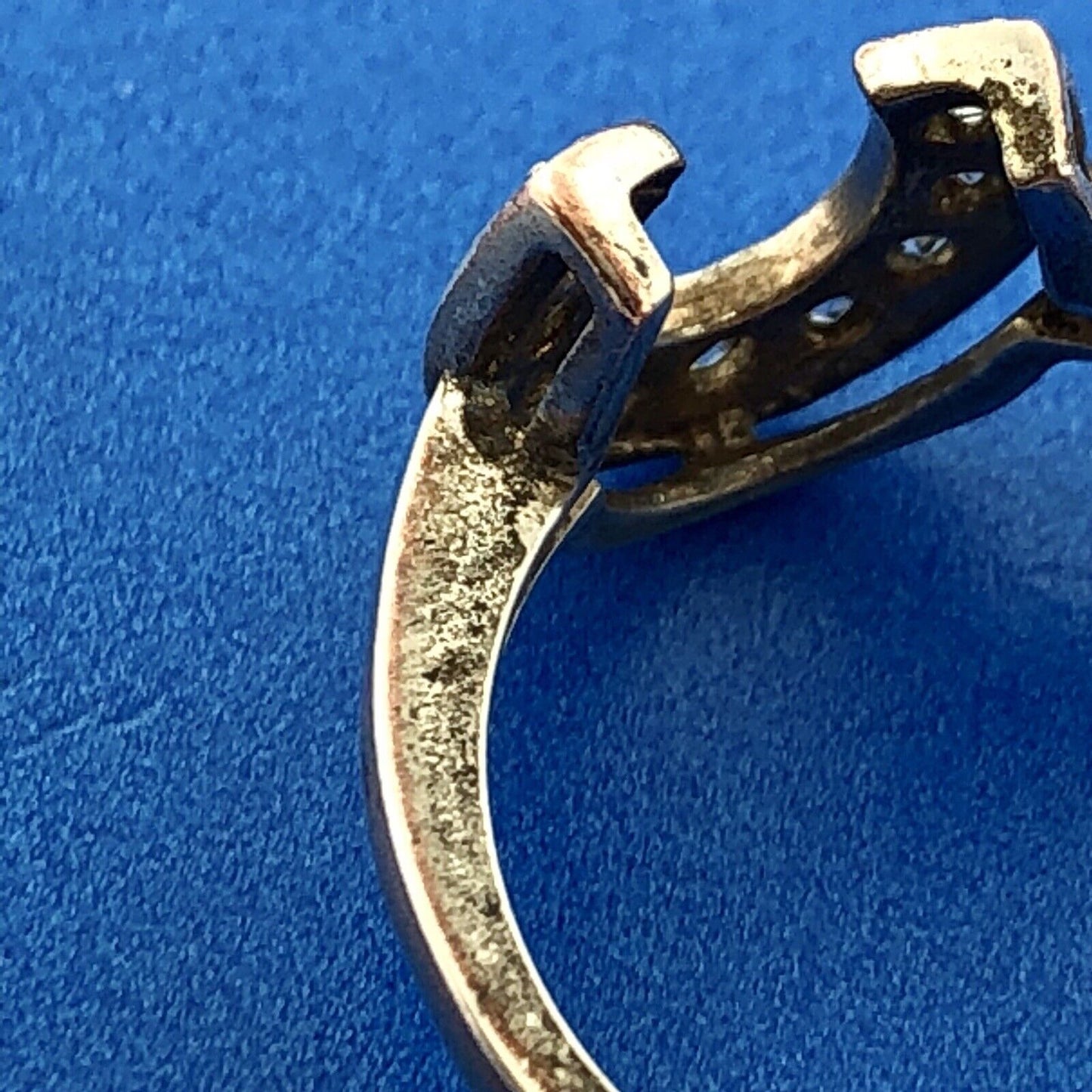 Designer Sterling Silver 925 Cubic Zirconia CZ Horseshoe Good Luck Fashion Ring