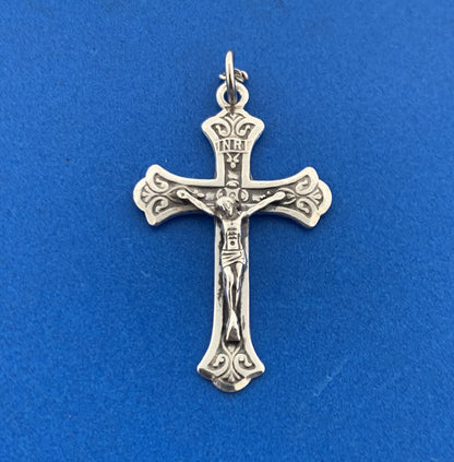 Vintage Designer PTC 925 Sterling Silver Religious Communion Cross Pendant