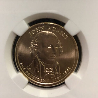 2007 P John Adams Presidential Dollar $1 NGC MS65 First Day of Issue