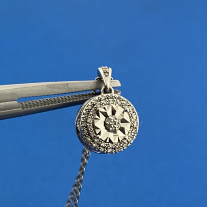 Karizia Spa KA 1772 Sterling Silver Diamond Accented Infinity Charm Necklace NWT