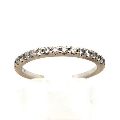 Estate 14K White Gold Diamond Wedding Anniversary Stackable Band Ring
