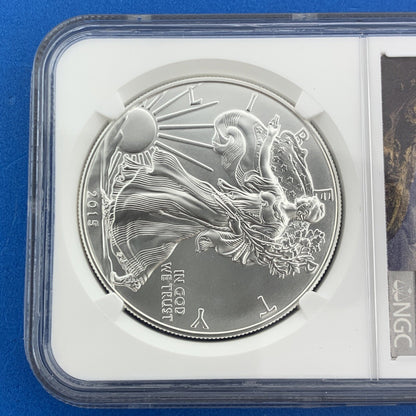 2015 American Silver Eagle 999 Fine 1 Oz Silver NGC MS69 First Release Eagle Lab