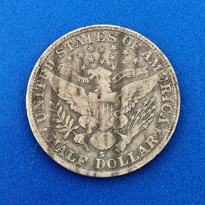 1912 S Silver Barber Half Dollar Better Key Date San Francisco Coin Rare Scarce
