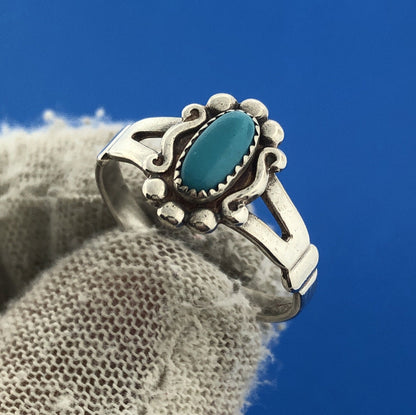 Bell Trading Post Native American 925 Sterling Silver Oval Turquoise Ring