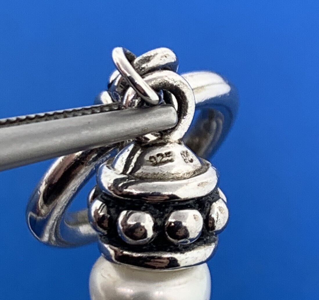 Designer 925 Sterling Silver Pearl June Bridal Anniversary Toggle Necklace