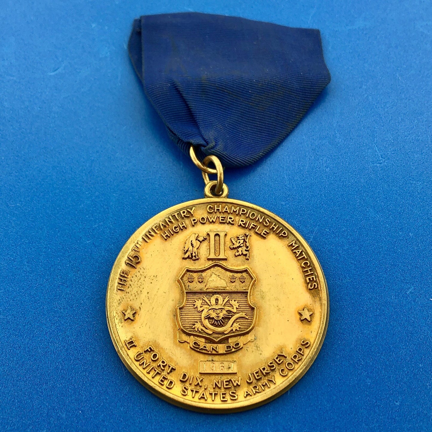 1967 US Army Corps Fort Dix NJ 15th Infantry Championship Matches Award Medal