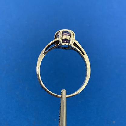 Designer 925 Sterling Silver Purple Marquise Cubic Zirconia CZ Modernist Ring