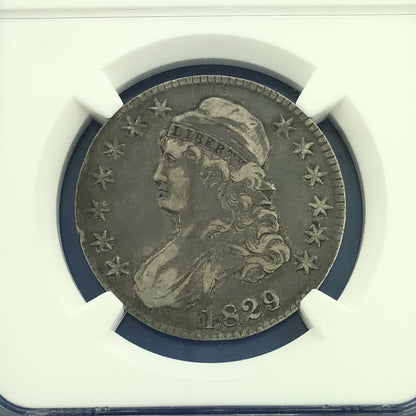 1829/1827 Capped Bust Silver Half Dollar 50c Overdate NGC VF35 O-101a Coin