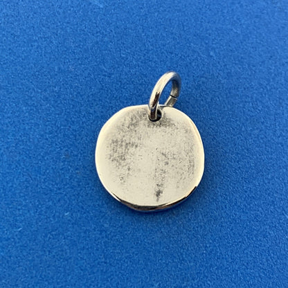 Stunning Silver Toned Letter J Initial Alphabet Circle Dangle Pendant