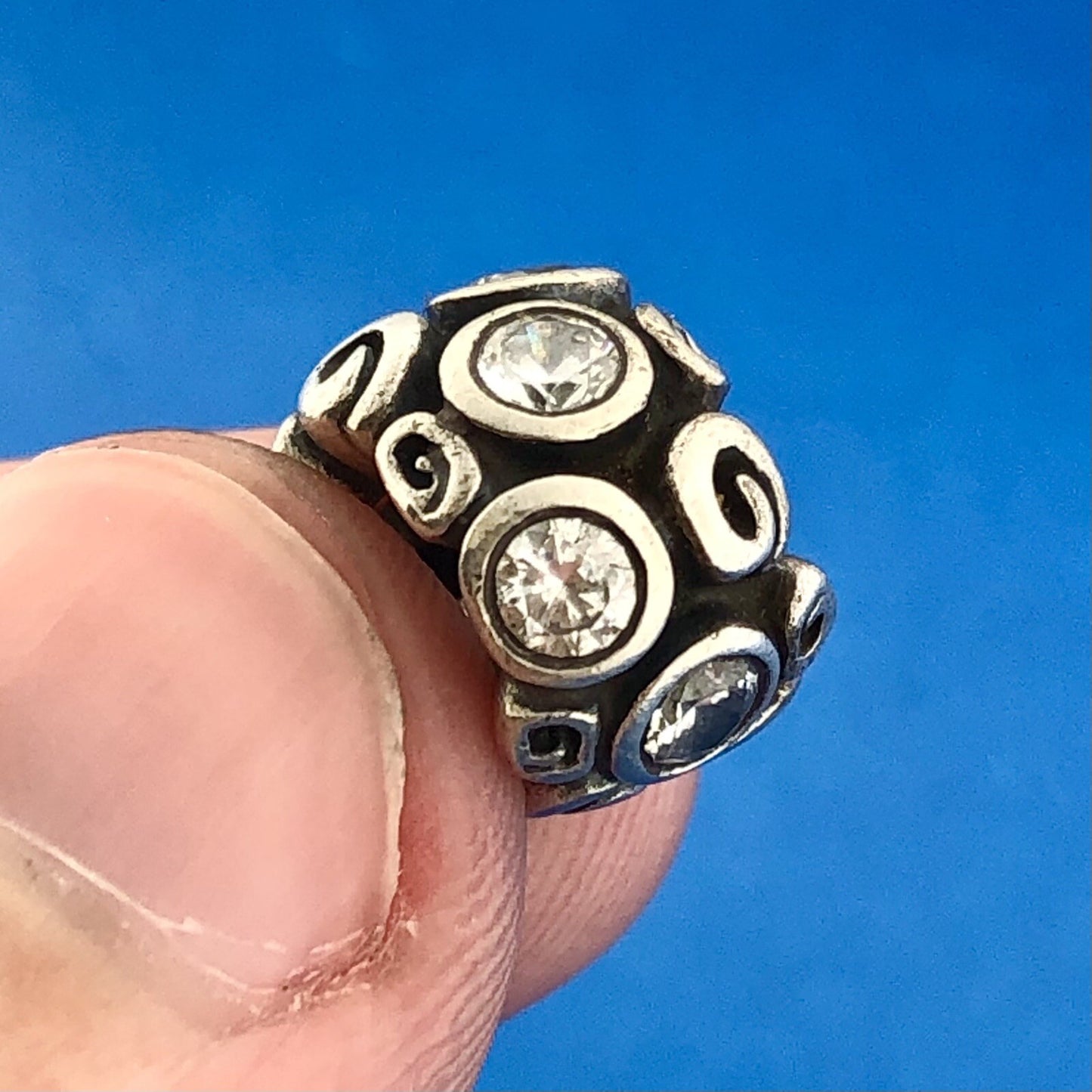 Retired Pandora Sterling Silver 925 ALE Primrose Path White CZ Spacer Charm