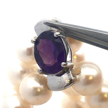 Vintage 925 Sterling Silver Blue Topaz Amethyst Garnet Pearl Beaded Bracelet