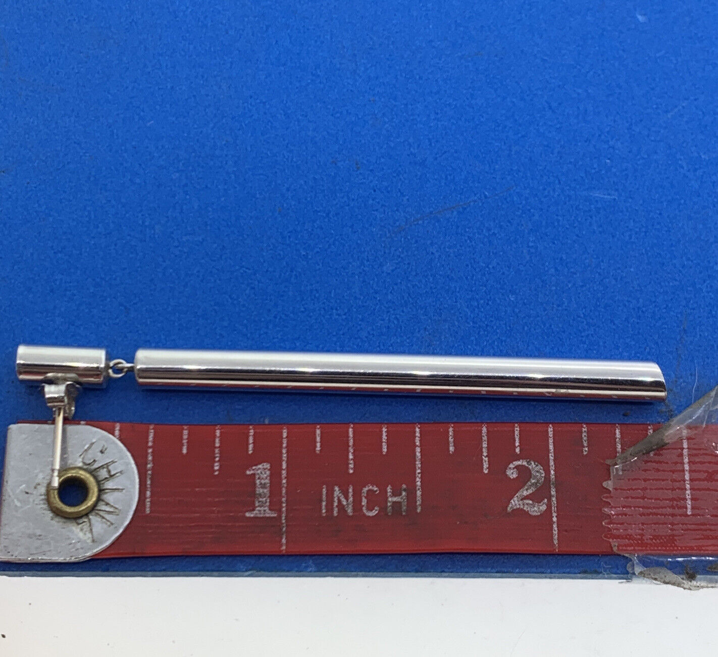 Designer 14K White Gold Polished Tubular Modernist Drop Dangle Stud Earrings